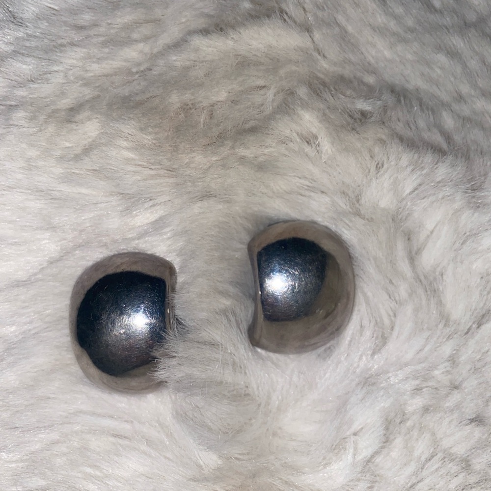 Vintage dome shaped sterling silver earrings